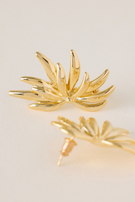 By Anthropologie Women's Gold Flower Stud Earrings