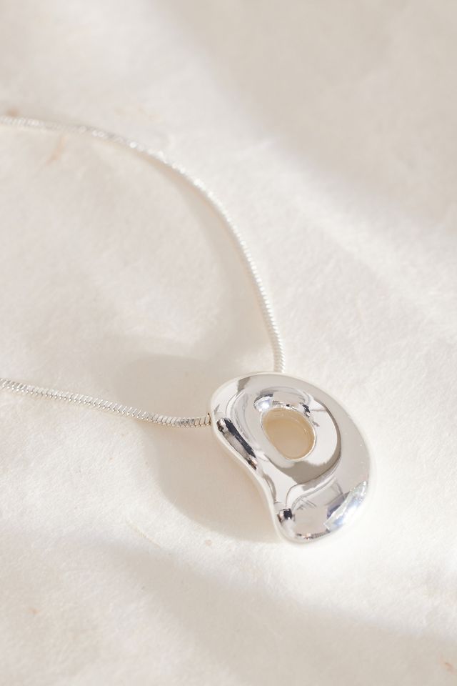 Silver-Plated Bubble Letter Monogram Necklace | Anthropologie UK