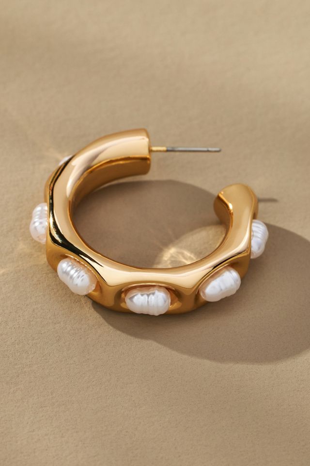 Encased Stone Hoop Earrings #4