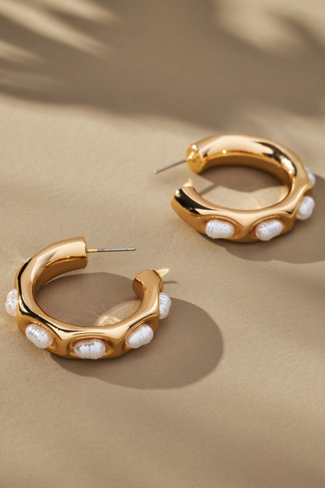 Encased Stone Hoop Earrings #2