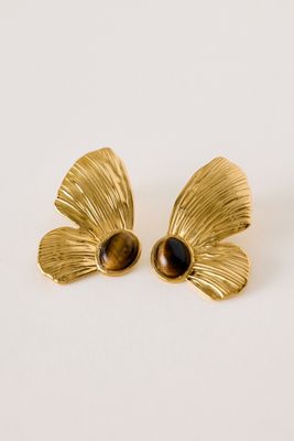 Flower Stone Post Earrings