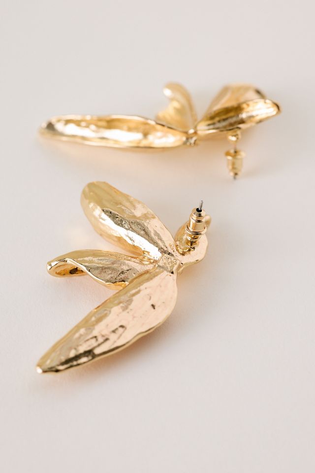 Boucles d'oreilles longues à fleurs #1