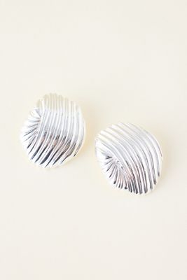 Ribbed Statement Post Earrings