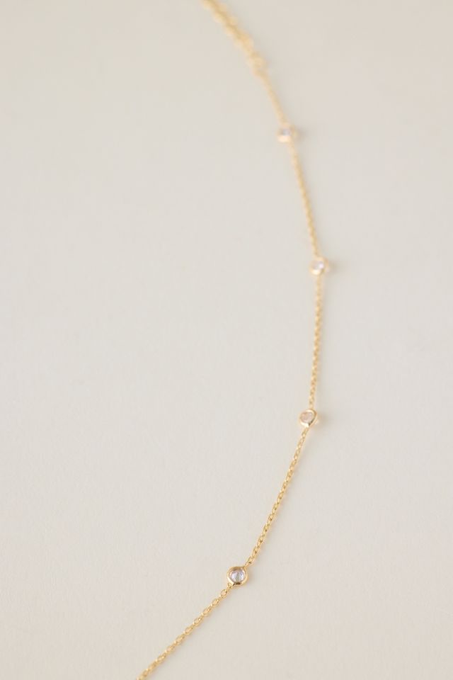 Gold-Plated Crystal Floral Pendant Necklace #2