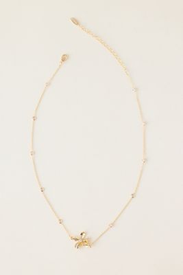 Vergoldete Kristall-Blumen-Anhänger-Halskette