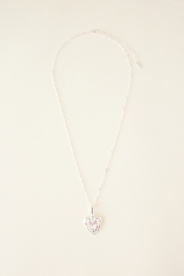 By Anthropologie Women's Silver Long Heart Pendant Necklace