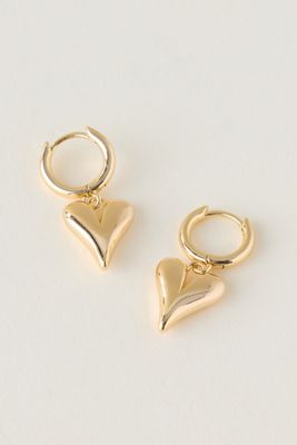 Puffy Heart Huggie Hoop Earrings