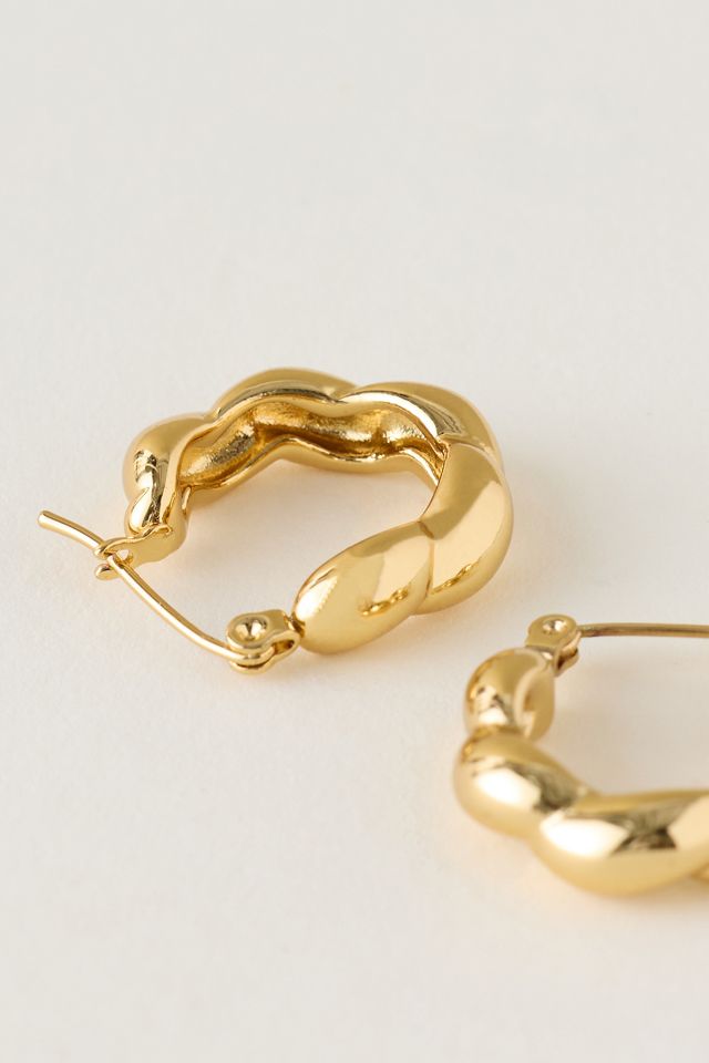 Water-Resistant Twisted Hoop Earrings #1
