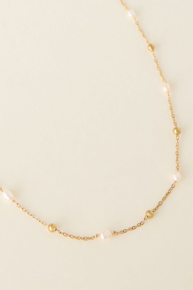 Water-Resistant Beaded Faux-Pearl Necklace #2