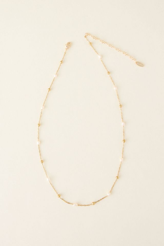 Water-Resistant Beaded Faux-Pearl Necklace #1