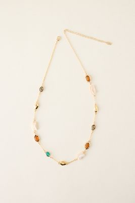 Collana Placcata Oro con Pietre e Conchiglie