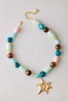 By Anthropologie Women's Multicolor Ibiza Beaded Pendant Necklace