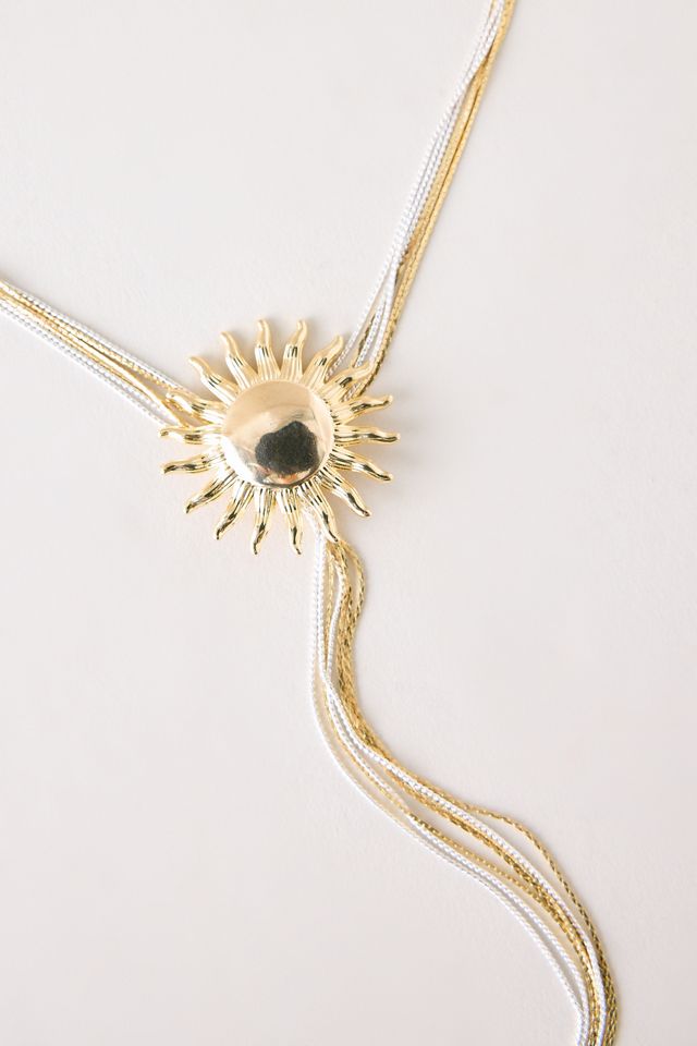 Gold-Plated Sunflower Y Necklace #1