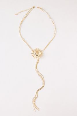 Gold-Plated Sunflower Y Necklace
