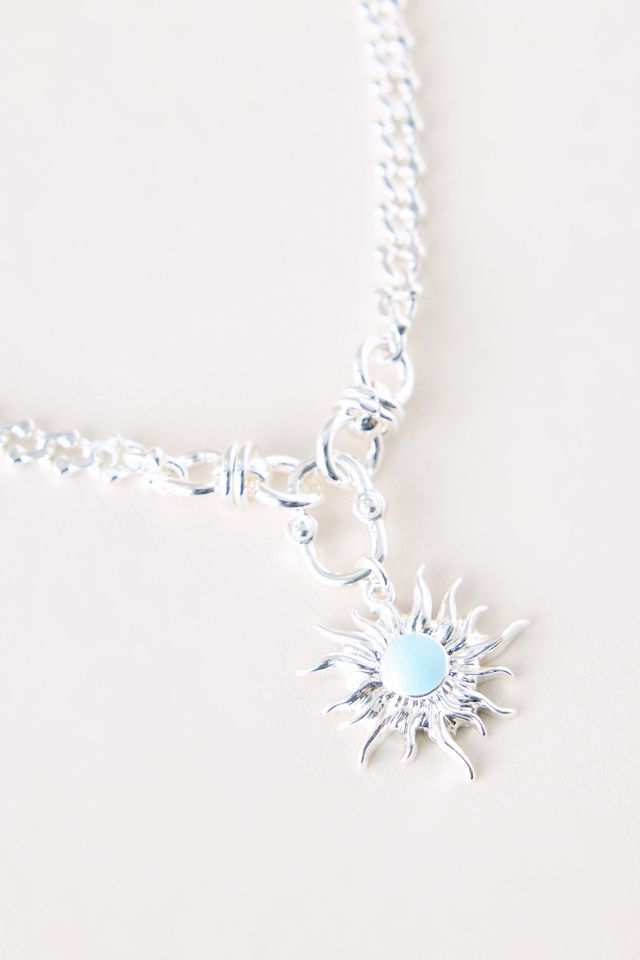 Sunflower Stone Pendant Necklace #1