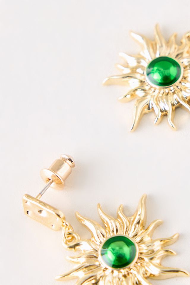 Sunflower Stone Earrings #1