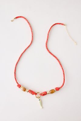 Collana con Ciondolo a Forma di Pesce in Corda con Perline