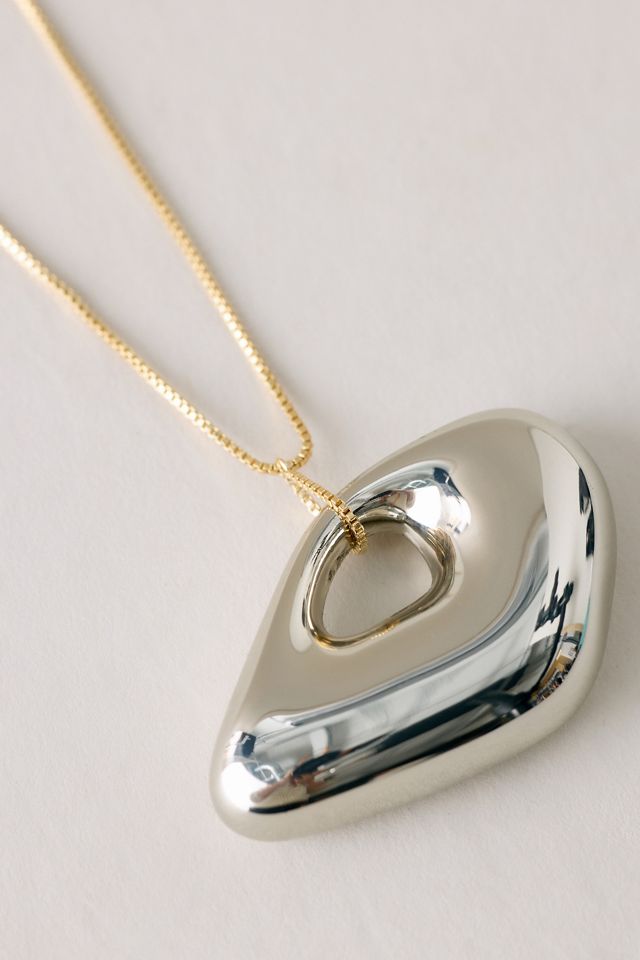 Sculptural Metal Pendant Necklace #1