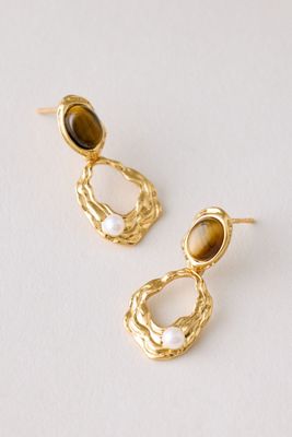 Mixed Stone Drop Earrings