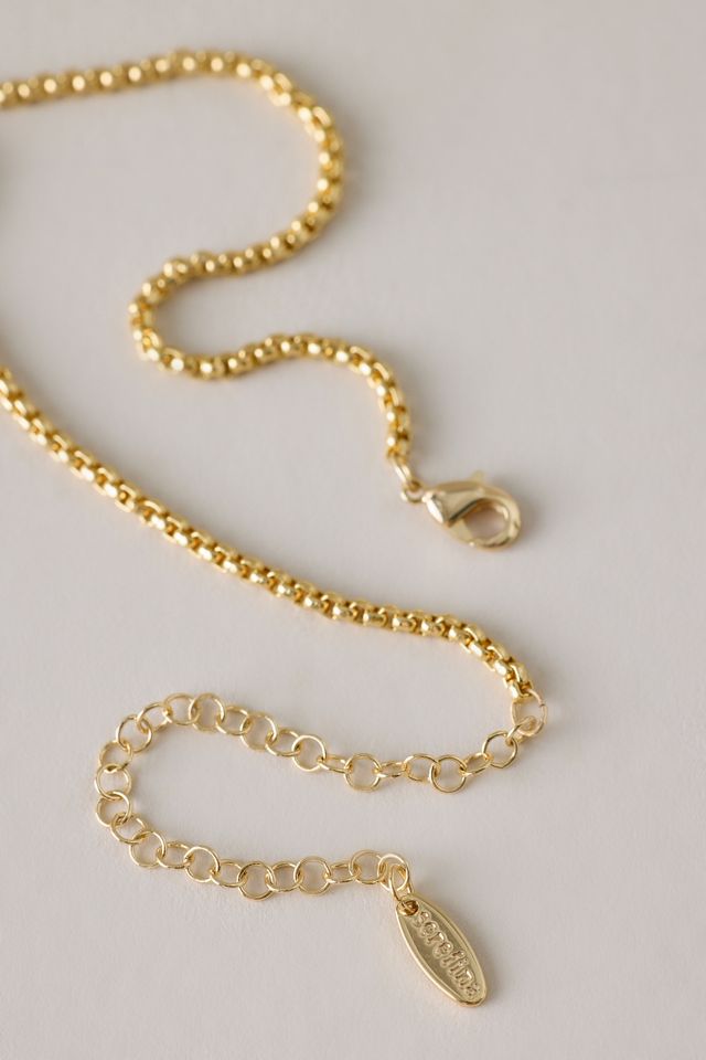 Gold-Plated Hammered Pendant Necklace #2