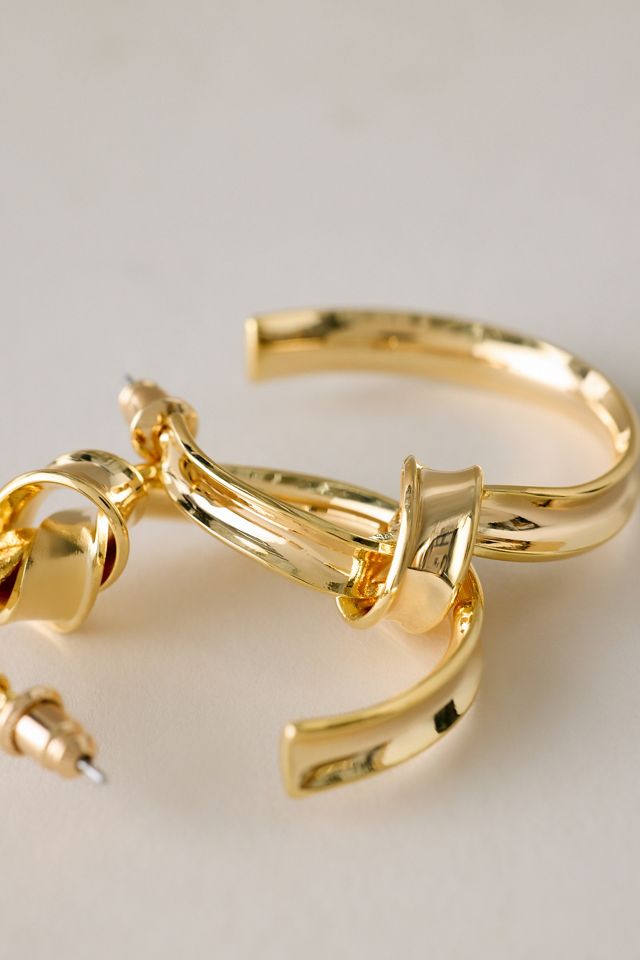 Aretes de Aro con Nudo Bañados en Oro #1