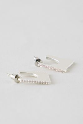 Aretes de Aro Cuadrados con Brillo