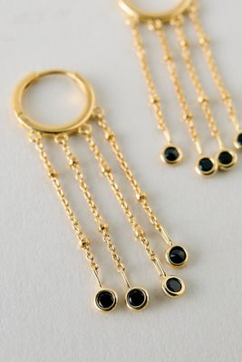 Gold-Plated Multi Drop Huggie Hoop Earrings