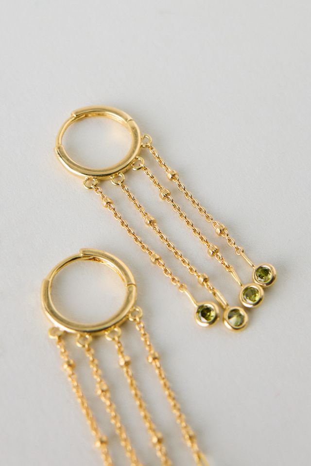 Boucles d'oreilles créoles huggie à multiples pendentifs plaquées or #1