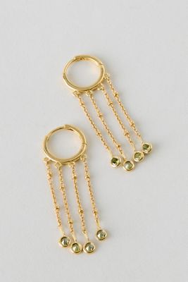 Boucles d'oreilles créoles huggie à multiples pendentifs plaquées or