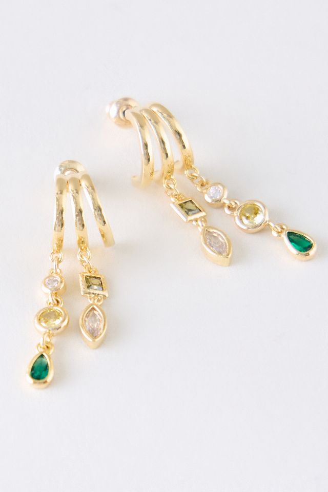 Aretes Huggie Grandes con Múltiples Gotas #1