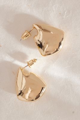 Shop By Anthropologie Small Chunky Triangle Hoop Earrings In Gold