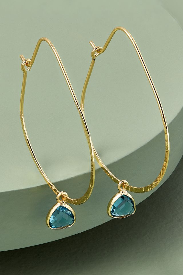 Stone-Detailed Hoop Earrings #1