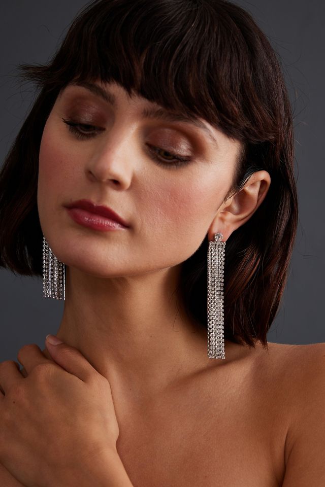 Chainmail Diamante Chandelier Earrings Anthropologie UK