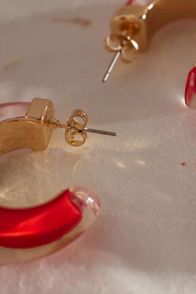 Chunky Resin Hoop Earrings #2