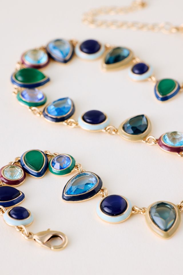 Colourful Enamel Gem Necklace #1