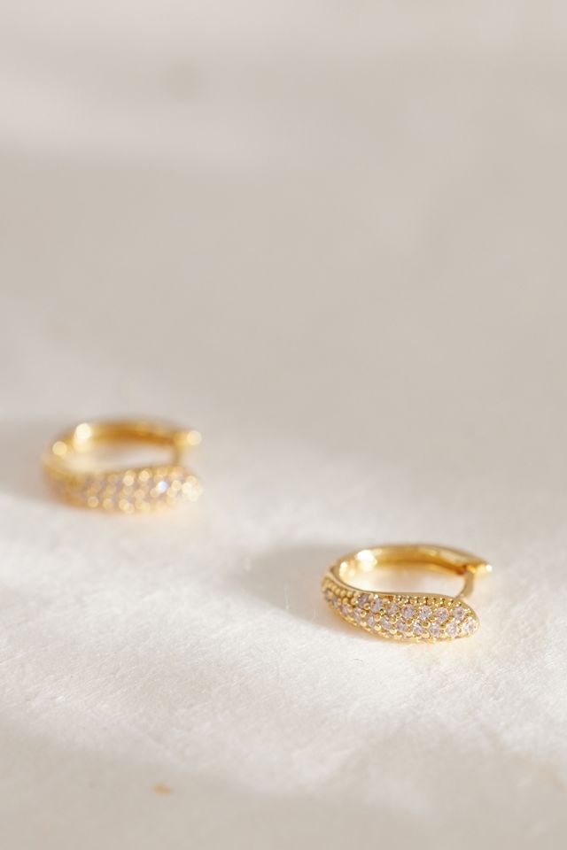 Mini Aretes de Aro con Brillos #2