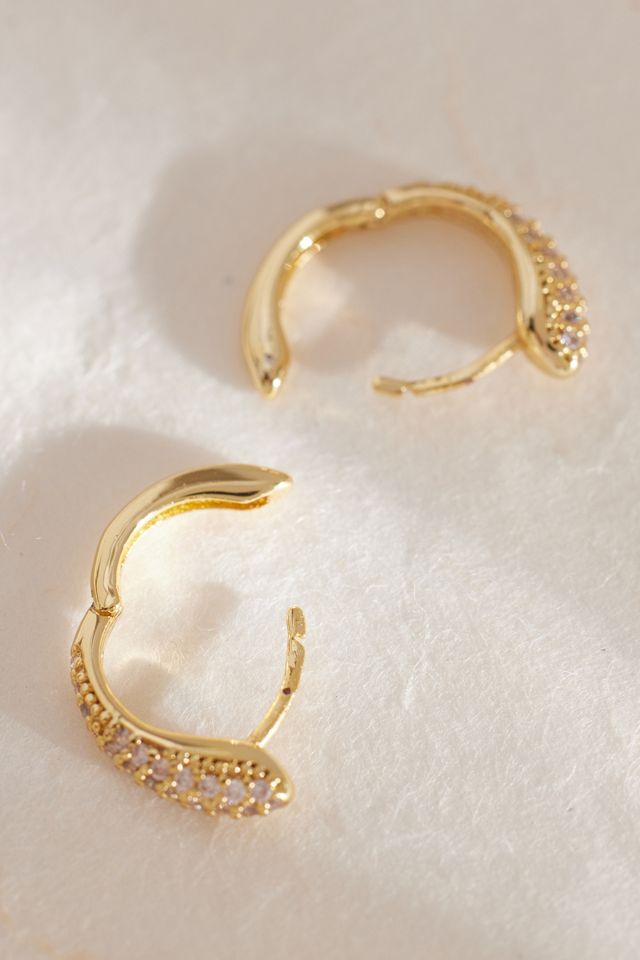 Mini Aretes de Aro con Brillos #3