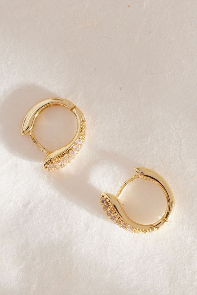 Mini Aretes de Aro con Brillos #1