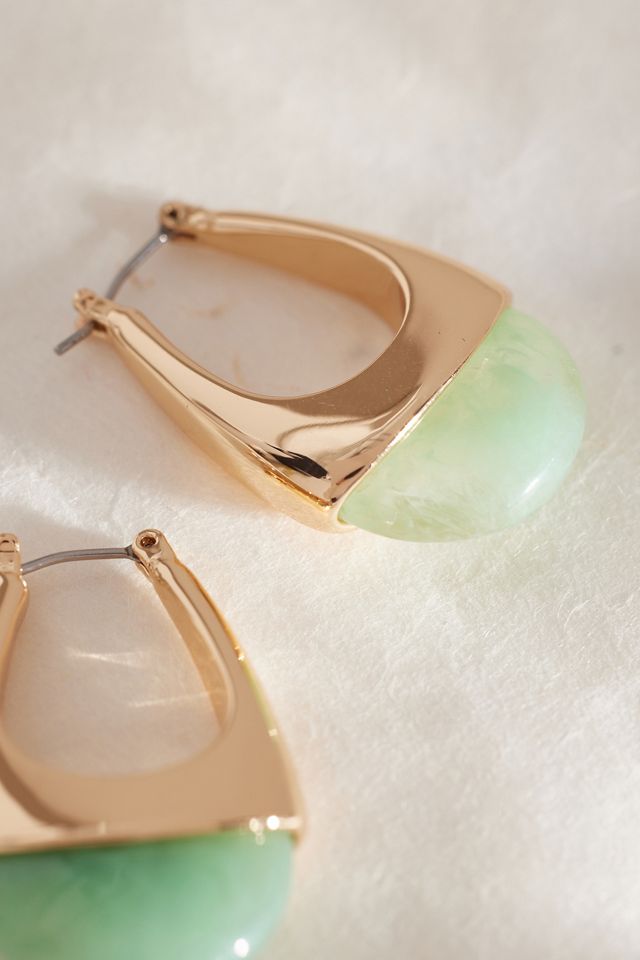 Gold Resin Drop Earrings #3