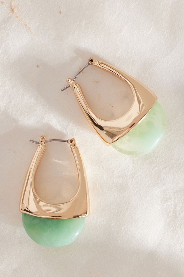Gold Resin Drop Earrings #2