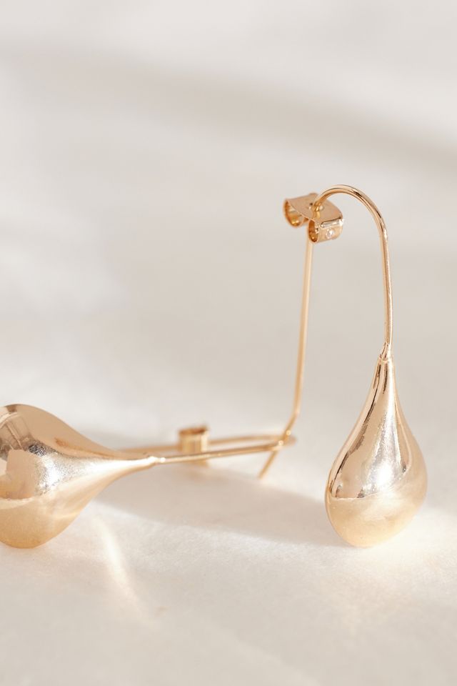 Aretes Grandes de Metal en Forma de Lágrima #2