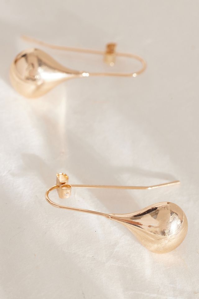 Aretes Grandes de Metal en Forma de Lágrima #3