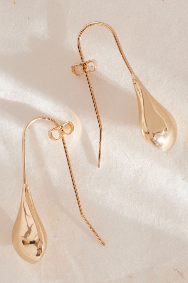 Aretes Grandes de Metal en Forma de Lágrima #1