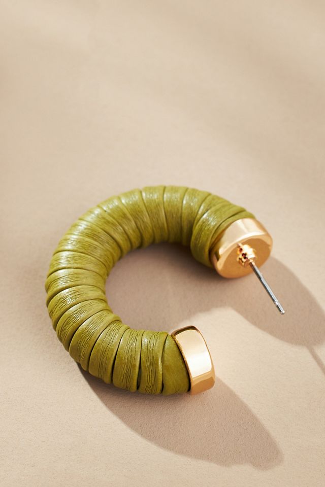 Boucles d'oreilles cerclées enveloppées de simili cuir #2
