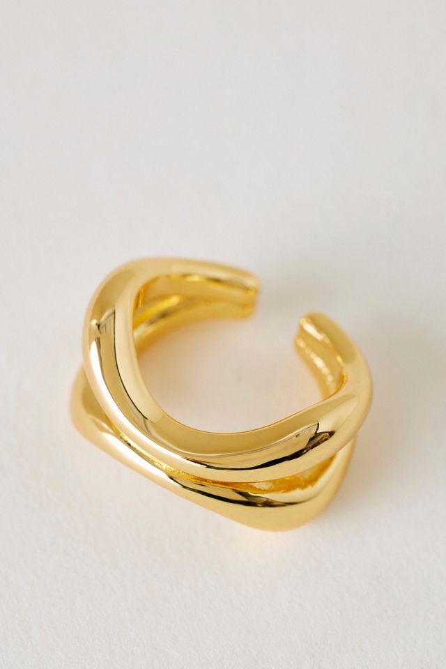 Gold-Plated Double Twist Ring #1
