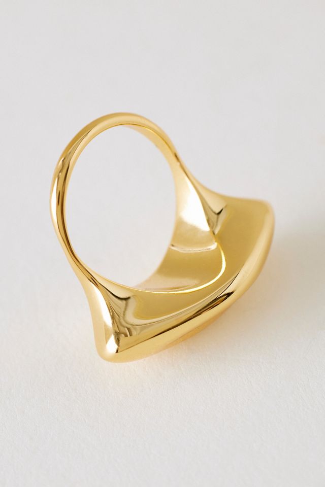 Goldplattierter länglicher klobiger Ring #1