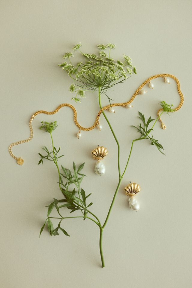 Shell Pearl Drop Earrings #3