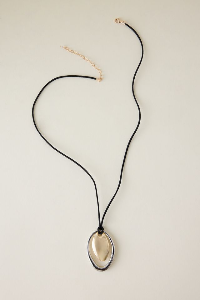 Double Pendant Cord Necklace #1