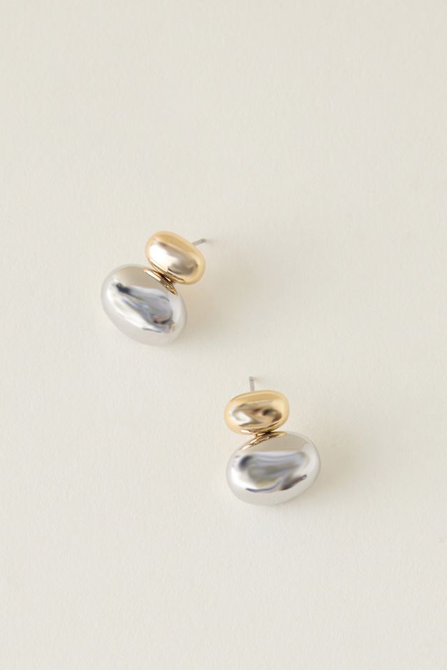 Mixed Metal Double Drop Earrings #1