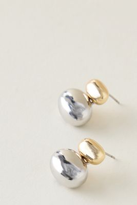 Boucles d'oreilles à double pendant en métal mixte